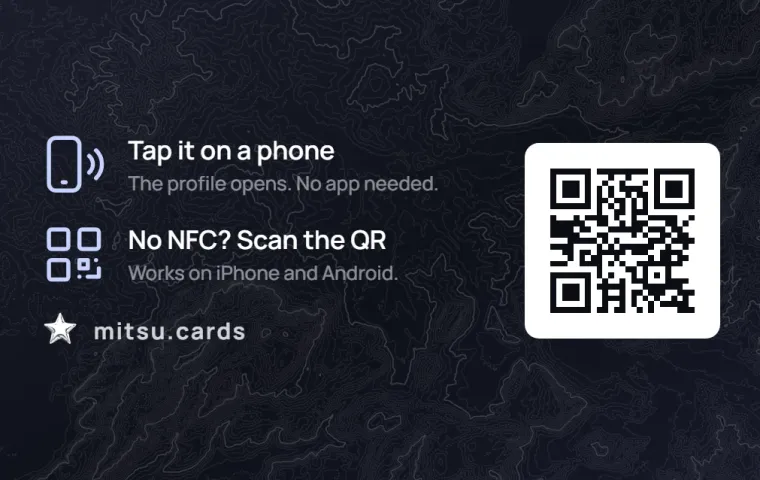 The Mitsu NFC Card, back: the customer's own QR code