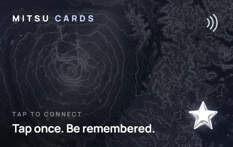 The Mitsu NFC Card, front: the lavender print with the chrome star